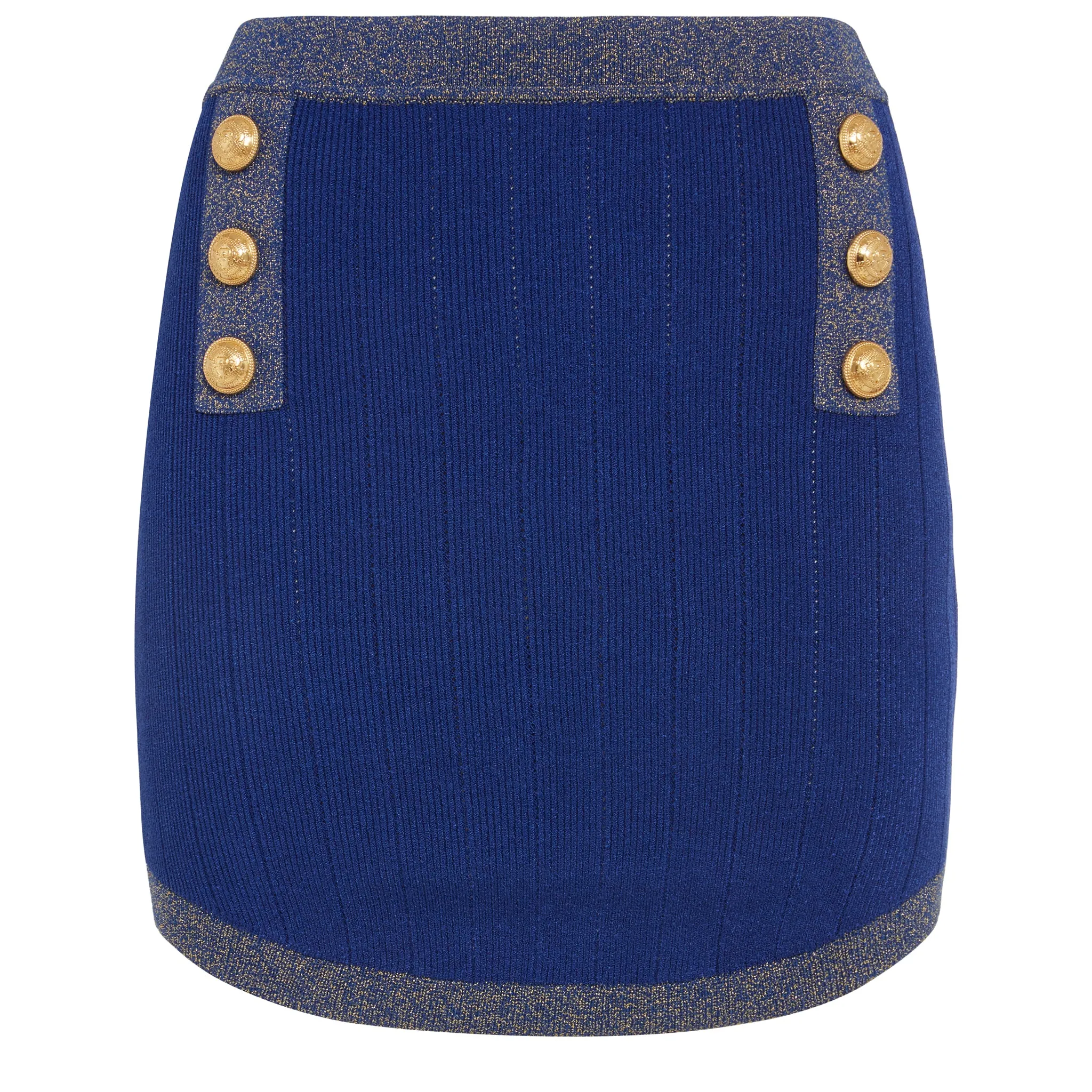 BALMAIN  Mini gonna in maglia blu