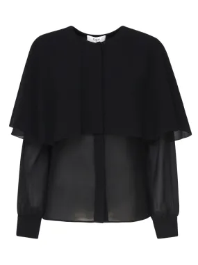BLUSA MORBIDA IN SETA CON TRASPARENZE