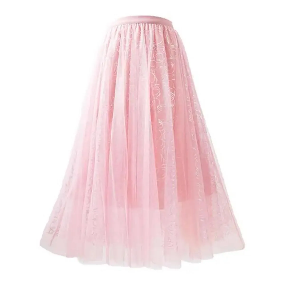 Gonna tutù elastica in rete da donna Gonna da spiaggia autunnale Primavera estate Vita alta Gonna lunga vintage Gonne in tulle G