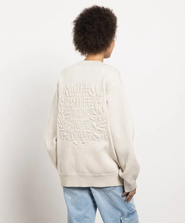 Off-White Maglione beige con motivo strutturato OWHE093S23KNI001