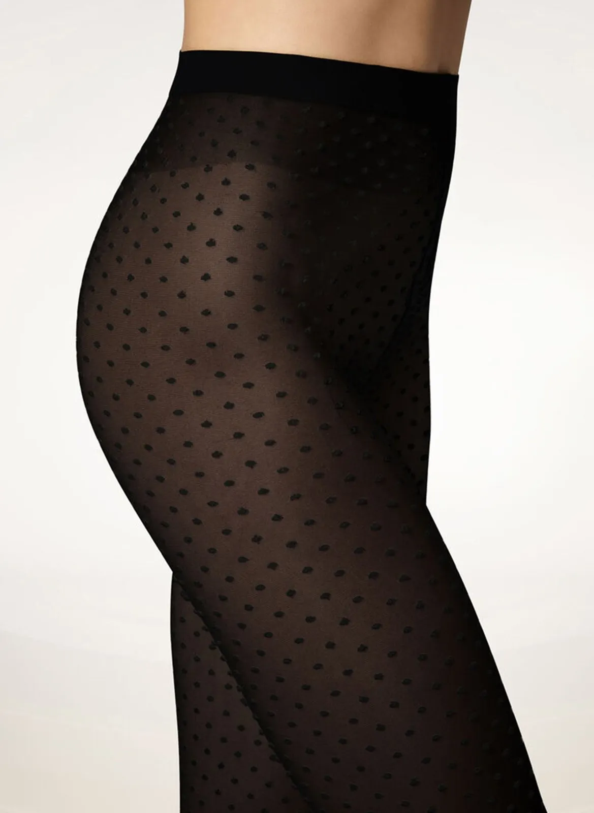  WOLFORD   Collant lucido a pois | Nero